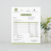 Professional White & Green Modern Business Invoice (Stehend Vorderseite)