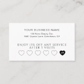 Professional White Hearts Customer Loyalty Cards Treuekarte (Vorderseite)