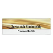 Professional White & Luxurious Gold Ribbon Custom Namenschild (Vorderseite)