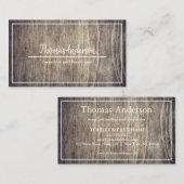 Professional Wood Grain Rustic Carpentry Visitenkarte (Vorne/Hinten)