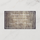 Professional Wood Grain Rustic Carpentry Visitenkarte (Rückseite)