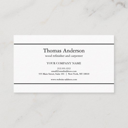 Professional Wood Grain Rustic Carpentry Visitenkarte (Rückseite)