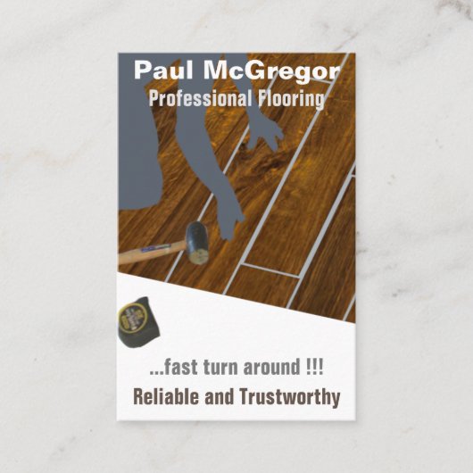 Professional Wood Laminated Flooring Business Card Visitenkarte (Vorderseite)