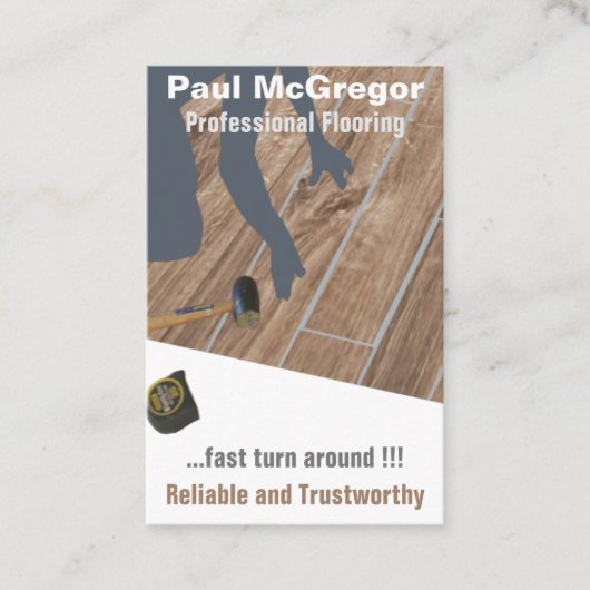 Professional Wood Laminated Flooring Business Card Visitenkarte (Vorderseite)