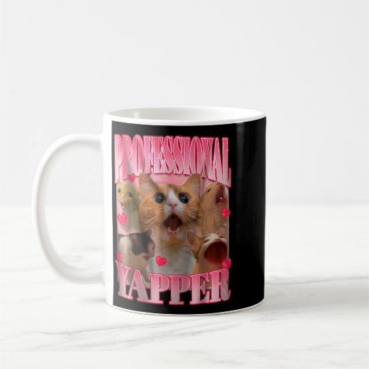 Professional Yapper Cat Funny Oddly Specific Dank Kaffeetasse (Links)