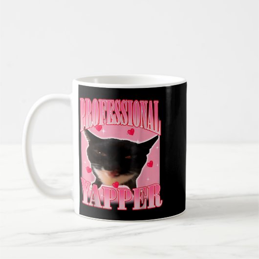 Professional Yapper Cat Funny Oddly Specific Dank  Kaffeetasse (Links)