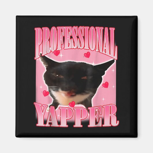 Professional Yapper Cat Funny Oddly Specific Dank Magnet (Vorne)