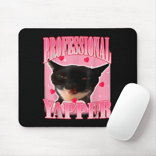 Professional Yapper Cat Funny Oddly Specific Dank  Mousepad (Mit Mouse)