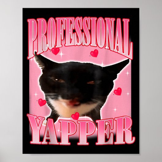 Professional Yapper Cat Funny Oddly Specific Dank Poster (Vorne)