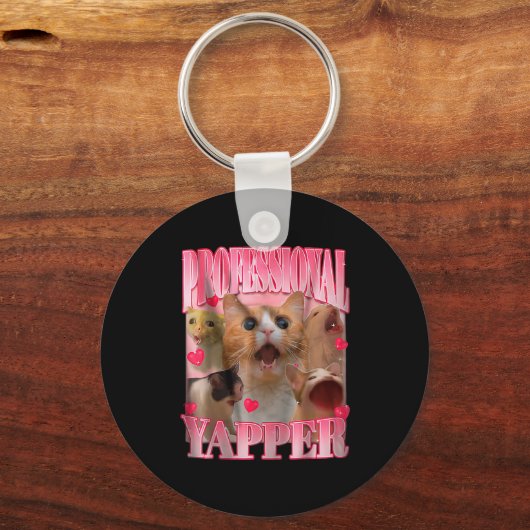 Professional Yapper Cat Funny Oddly Specific Dank Schlüsselanhänger (Vorderseite)