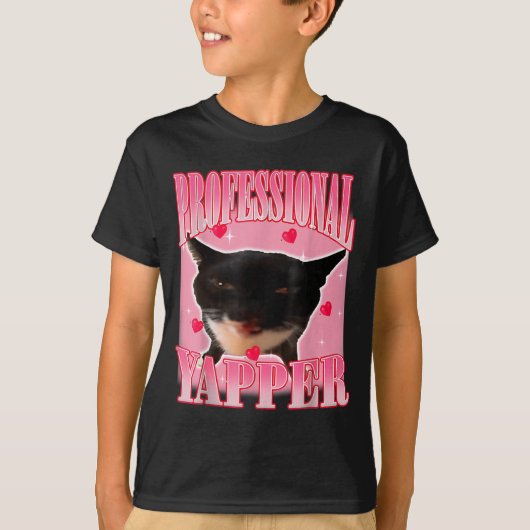 Professional Yapper Cat Funny Oddly Specific Dank T-Shirt (Vorderseite)