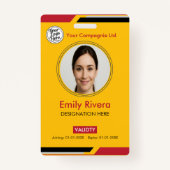 Professional Yellow Black Red Employee Access Card Ausweis (Vorderseite)
