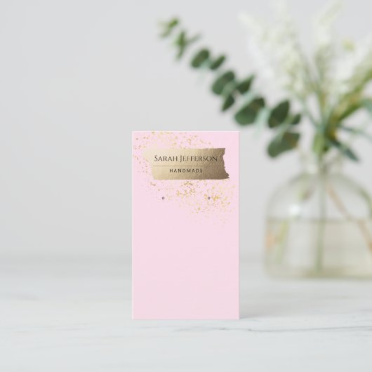 ProfessionalGold Minimalistisch-Rosa-Earring-Kart Visitenkarte (Stehend Vorderseite)