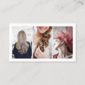 Professionalität in Lila Script-Add-Fotos Visitenkarte (Rückseite)