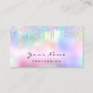 ProfessionalMakeupArtist Glitzer Unicorn Holograph Visitenkarte