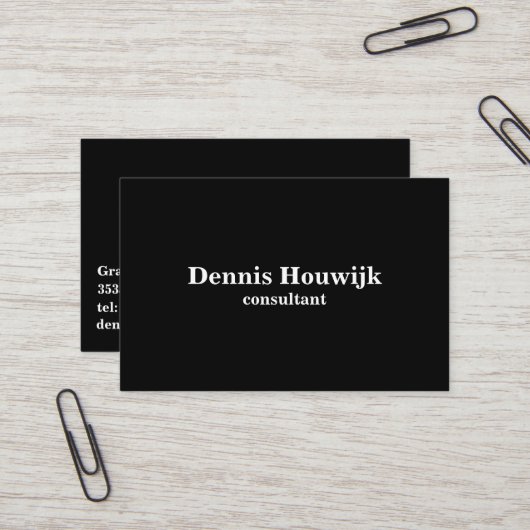 Professioneel zwart wit visitekaartje visitenkarte (Vorderseite/Rückseite Beispiel)