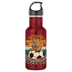 Professioneell Unbeeindruckter Capybara-Fußballfan Edelstahlflasche