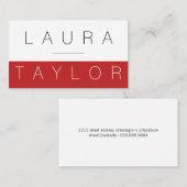 Professionell ausgefeiltes Red White Visitenkarte (Vorne/Hinten)