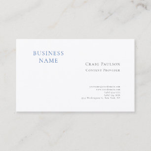 Professionell Blau Weiß Minimalistisch Modern Visitenkarte