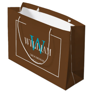Professionell Braun & Weiß Brautjungfern Minimalis Große Geschenktüte