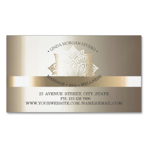 Professionell chic goldene Lotusblume Magnetische Visitenkarte