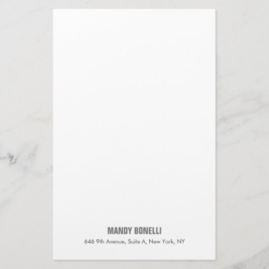 Professionell elegant modern minimalist Namen hinz Briefpapier (Vorderseite)
