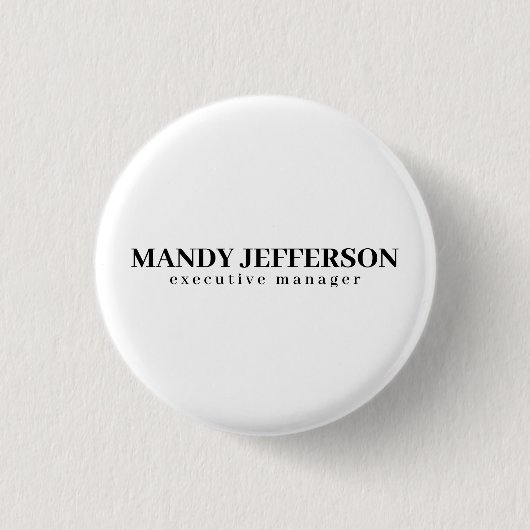 Professionell elegant modern minimalist Namen hinz Button (Vorderseite)