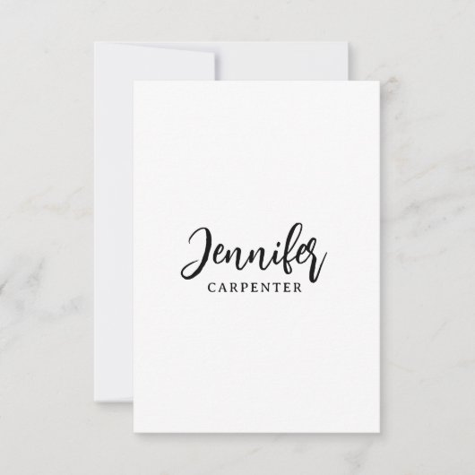 Professionell elegant modern minimalist Namen hinz Dankeskarte (Vorderseite)