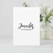 Professionell elegant modern minimalist Namen hinz Dankeskarte (Stehend Vorderseite)