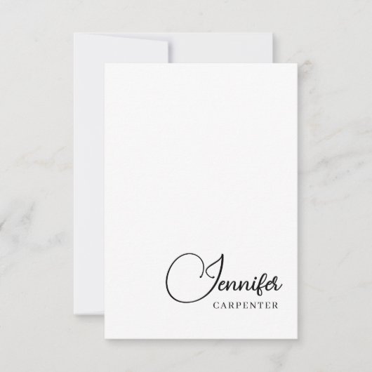 Professionell elegant modern minimalist Namen hinz Dankeskarte (Vorderseite)