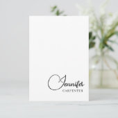 Professionell elegant modern minimalist Namen hinz Dankeskarte (Stehend Vorderseite)