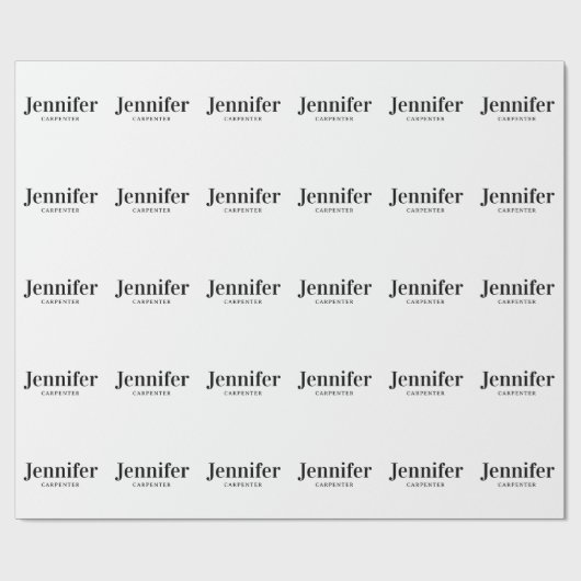 Professionell elegant modern minimalist Namen hinz Geschenkpapier (Flach)