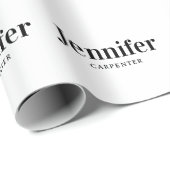 Professionell elegant modern minimalist Namen hinz Geschenkpapier (Rolleneckpunkt)