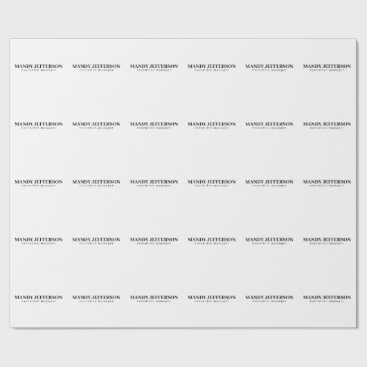 Professionell elegant modern minimalist Namen hinz Geschenkpapier (Flach)