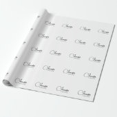 Professionell elegant modern minimalist Namen hinz Geschenkpapier (Ungerollt)