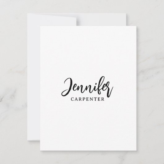 Professionell elegant modern minimalist Namen hinz Mitteilungskarte (Vorderseite)