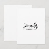 Professionell elegant modern minimalist Namen hinz Mitteilungskarte (Vorne/Hinten)