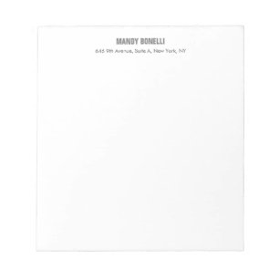 Professionell elegant modern minimalist Namen hinz Notizblock