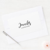 Professionell elegant modern minimalist Namen hinz Rechteckiger Aufkleber (Umschlag)