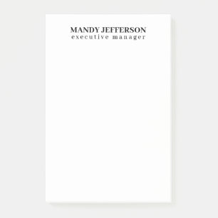 Professionell elegant modern minimalistischer Name Post-it Klebezettel
