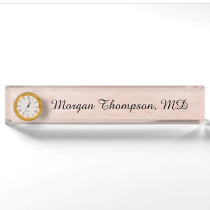 Professionell Elegant Vintage Rosa Namensplakette