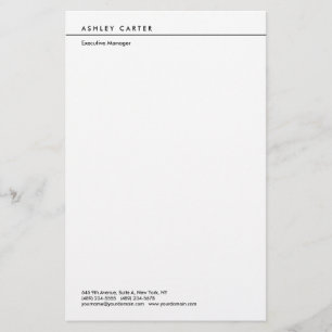 Professionell elegant weiß schlicht minimalist mod briefpapier