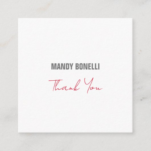 Professionell elegante moderne minimalistisch dank begleitkarte (Vorderseite)