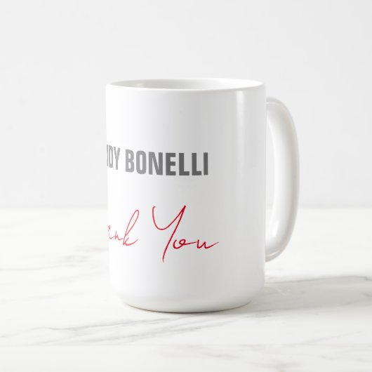 Professionell elegante moderne minimalistisch dank kaffeetasse (VorderseiteRechts)