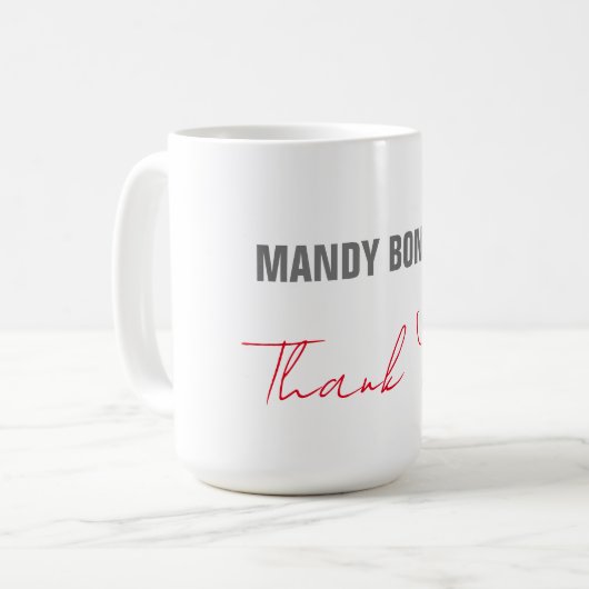 Professionell elegante moderne minimalistisch dank kaffeetasse (Vorderseite Links)