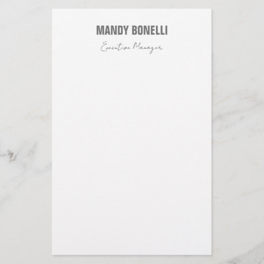 Professionell elegante moderne minimalistische Füg Briefpapier (Vorderseite)
