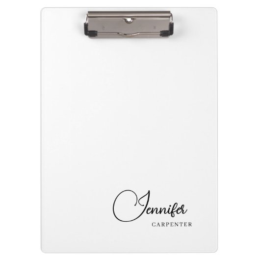 Professionell elegante moderne minimalistische Füg Klemmbrett (Vorderseite)