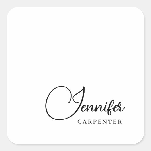 Professionell elegante moderne minimalistische Hin Quadratischer Aufkleber (Vorderseite)