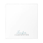 Professionell elegante moderne minimalistische Sch Notizblock (Vorderseite)