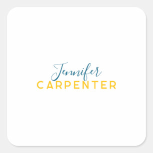 Professionell elegante moderne minimalistische Sch Quadratischer Aufkleber